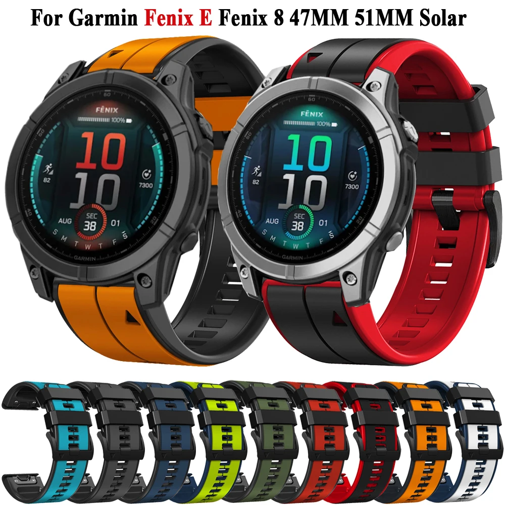 Fenix E 47Mm Quickfit 22Mm 26Mm Horlogeband Voor Garmin Fenix 8 47Mm 51Mm/Enduro 3 Quatix 7X6 5 Sport Siliconen Band Band