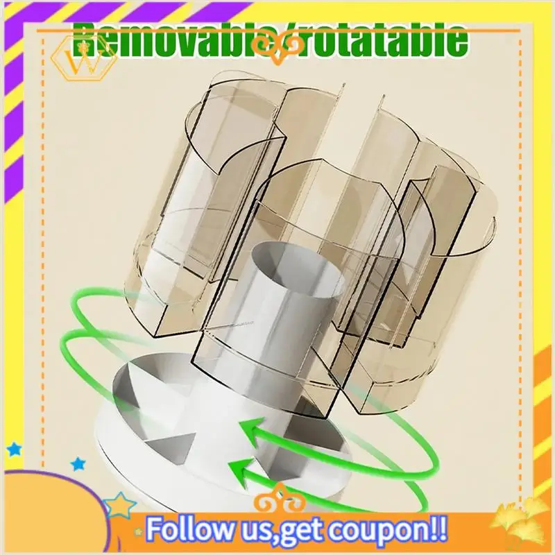 

Latest-Rotating Pencil Organizer 6 Compartments 360° Turntable Detachable Cosmetics Storage Box Round Revolving Makeup Brush, Du