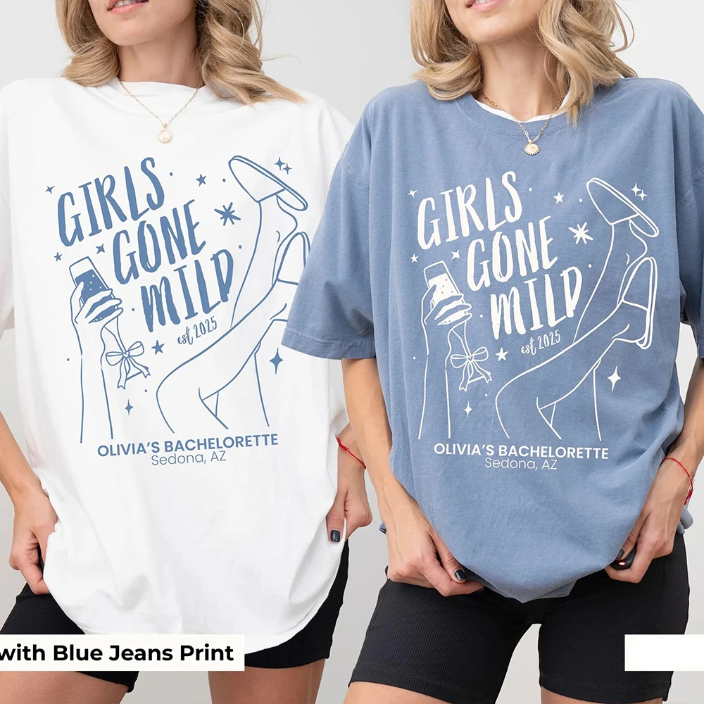 Girls Gone Mild Bachelorette Shirt for Luxury Bridal Shower Matching Outfit Bridesmaid Spa Trip Group Shirt Custom Lux  Party