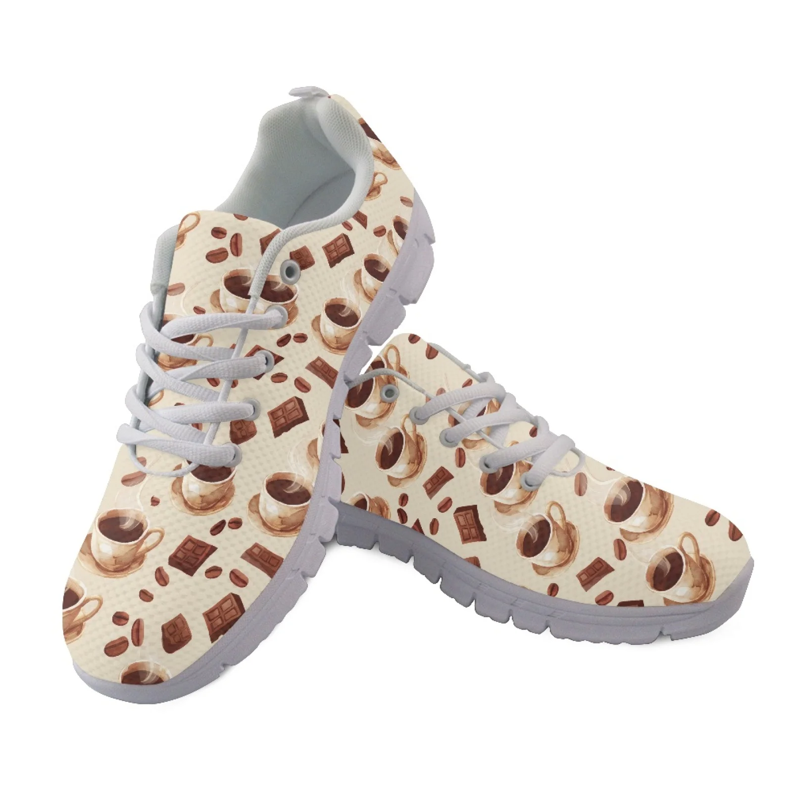 Coloranimal Breathable Anti-Slip Running Shoes for Women Men Tennis Shoes for Training Coffee Chocolate