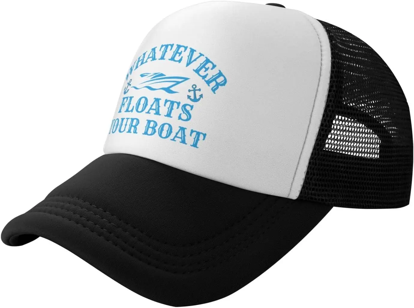 Whatever Floats Your Boat Graphic Trucker Hat Polyester Mesh Baseball Cap Casual Adjustable Cap