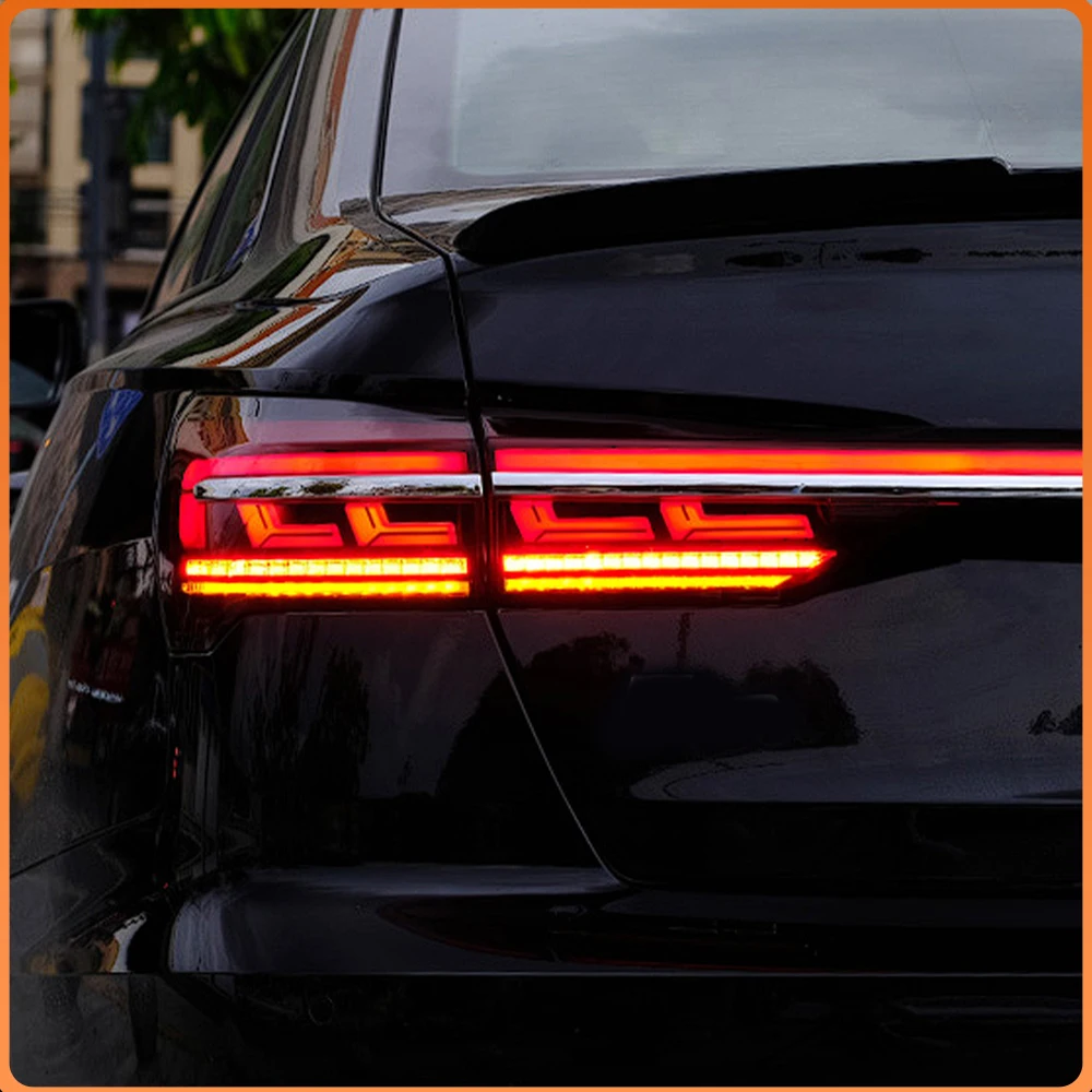 

For Audi A6 C8 2019-2022 Auto Rear Back Lamps Assembly Upgrade LED Dynamic Through Taillights Plug and Play Car Tool Accessories