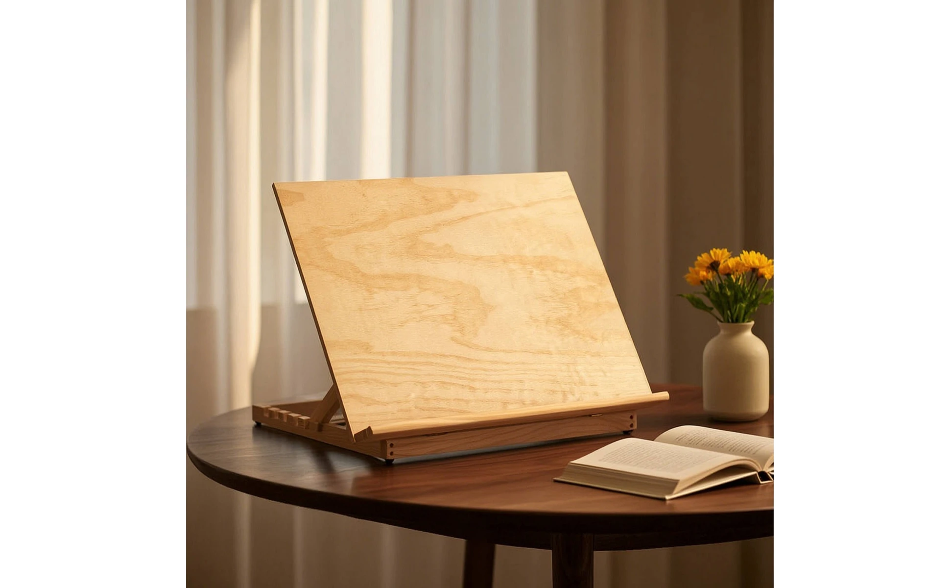 Drawing Board Easel Foldable Easel with Adjustable Frame Wooden Compact for Students, Desk, Classroom