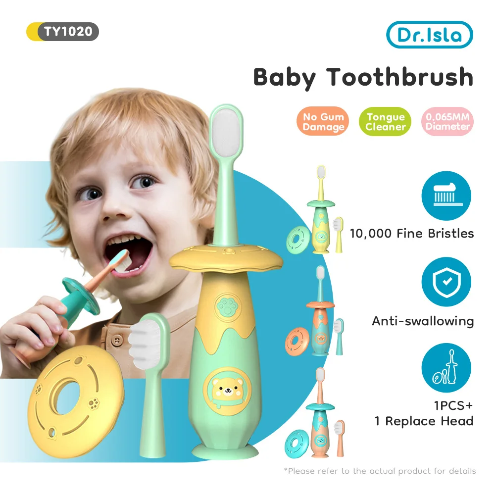 Dr.isla Cute Children Soft Bristle Toothbrush High Density Brush Wire Does Not Damage Gums for Children Aged 3-6