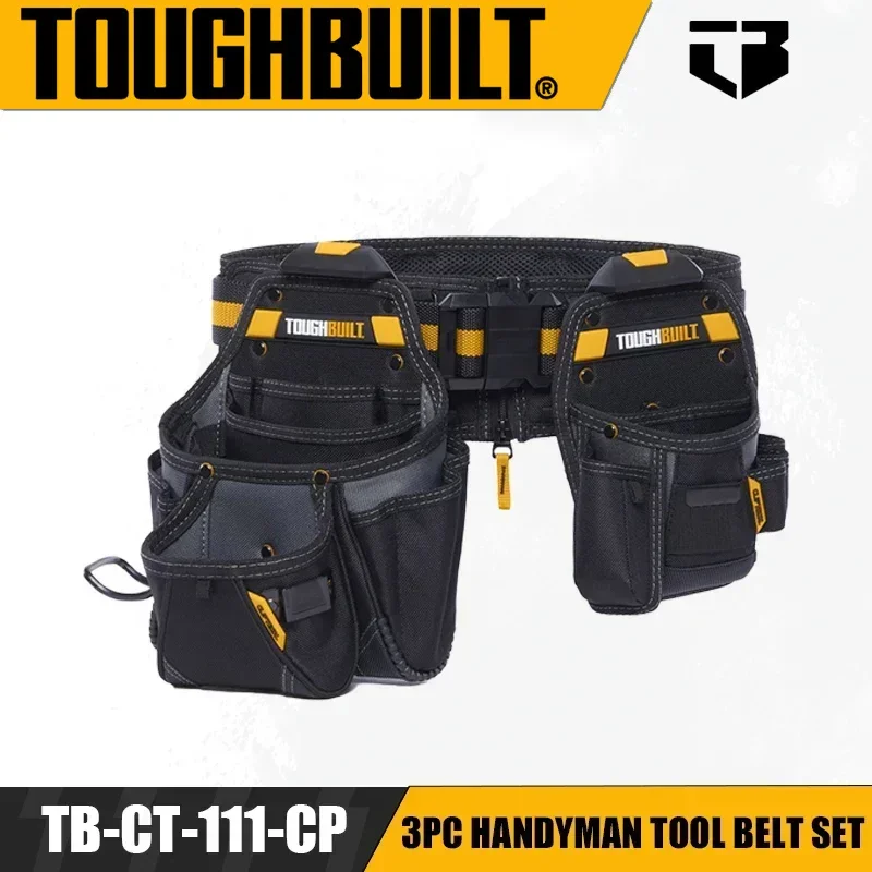 TOUGHBUILT TB-CT-111-CP 3pc Handyman Tool Belt Set Fanny Pack Belt Power Tool Accessories