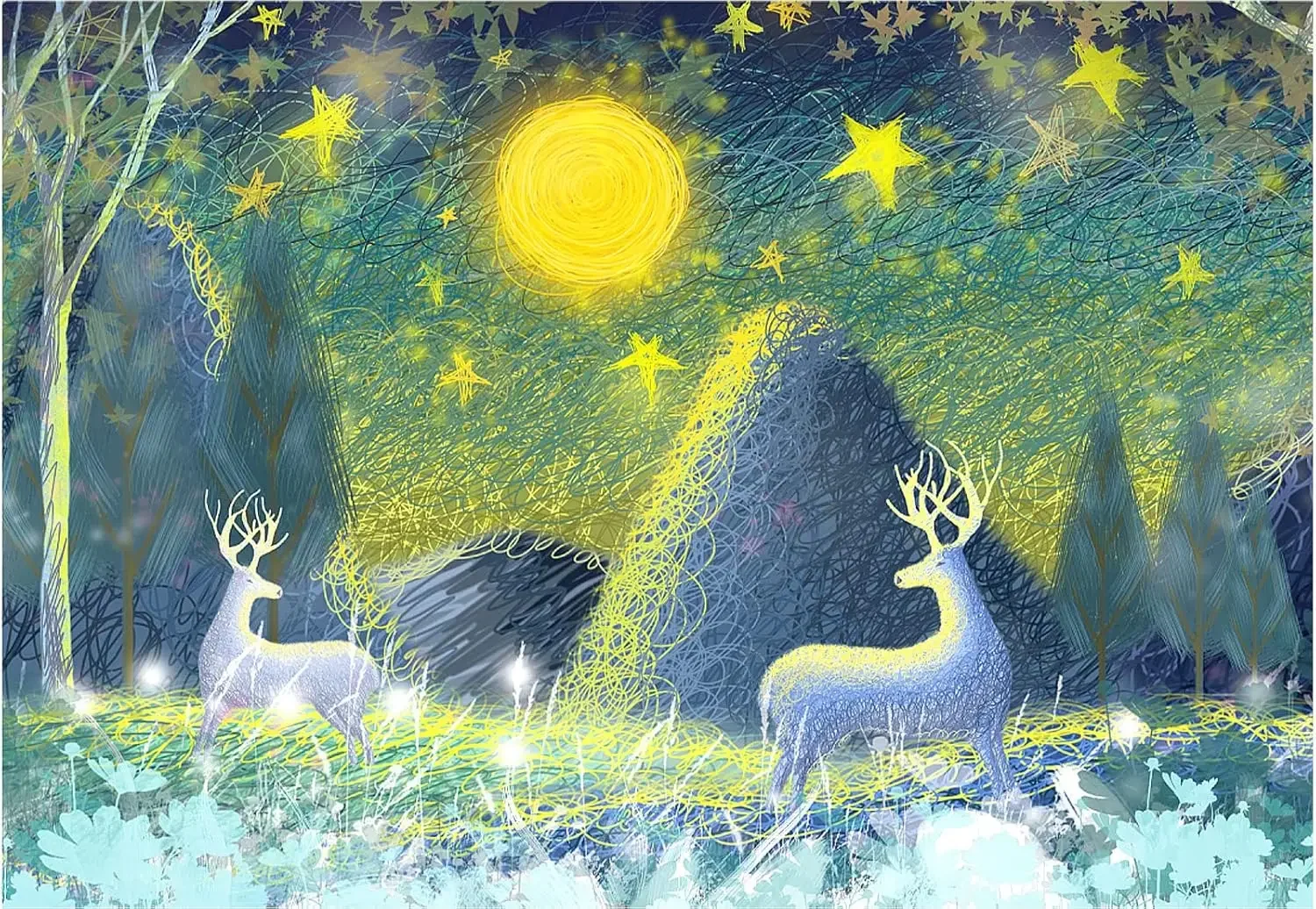 300/500/1000 Pieces for Adults Fairy Deer Jigsaw Puzzle for Teen Kid Fantasy Magical Themed Challenging Puzzles Game Toy Gift