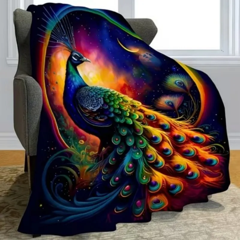 Pumpkin Blanket Fall Harvest Throw Watercolor Vegetable Pattern Fleece Bedspread Soft Decorative Tapestry for Sofa Home Decor