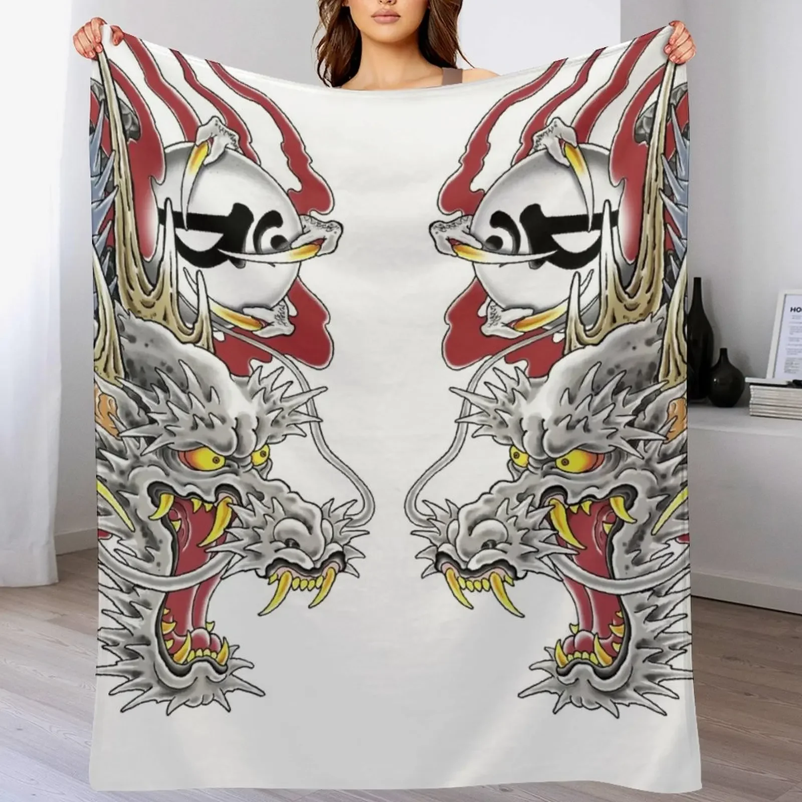 Kiryu Kazuma Dragon Tattoo Yakuza Throw Blanket