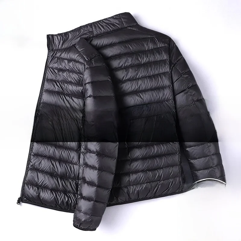 Men's down Jaet 2025 New Sle White Du Feather Hooded Lightweight Trendy Autumn Winter Stand Collar Coat Slim Fit Outerwear