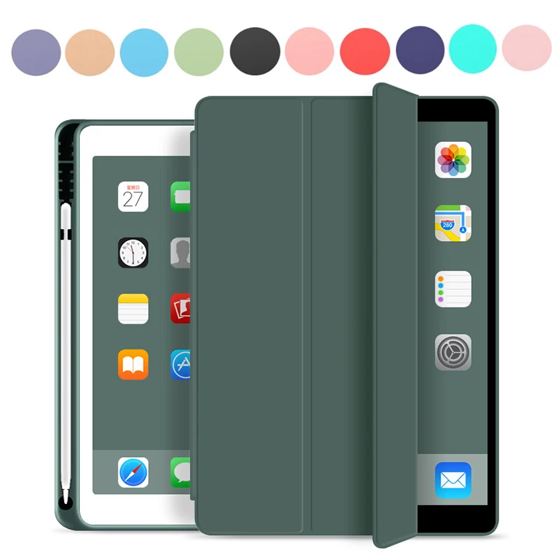 Funda New iPad 10.2 9th 8th 7th Generation iPad 10.2 9.7 2018 2017 Case iPad Air 5th/4th Gen Sleep Wake Case with Pencil Holder