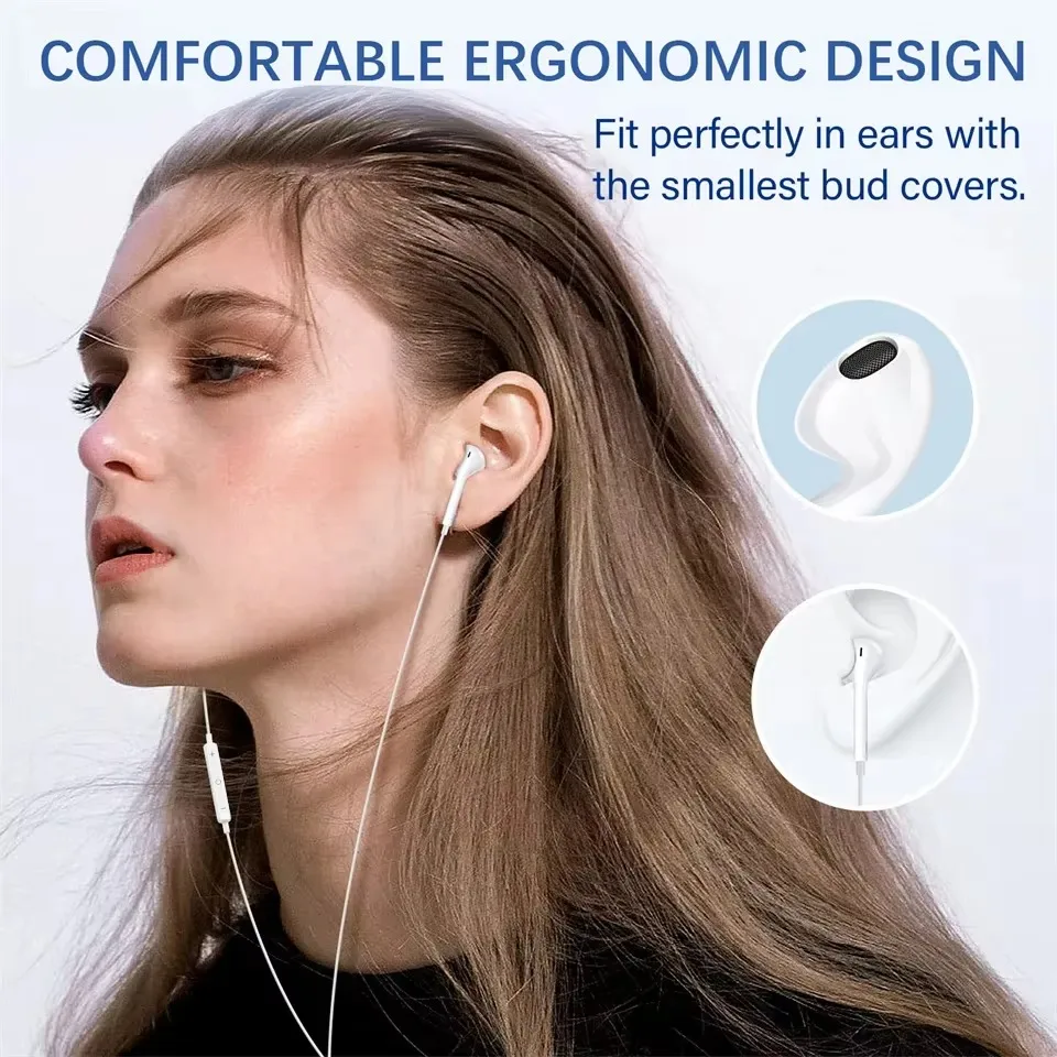 Original Headphones For Apple iPhone 14 13 12 11 Pro Max Wired Earphones X XS XR 7 8 6 Lightning Bluetooth Earplugs Accessories image 6