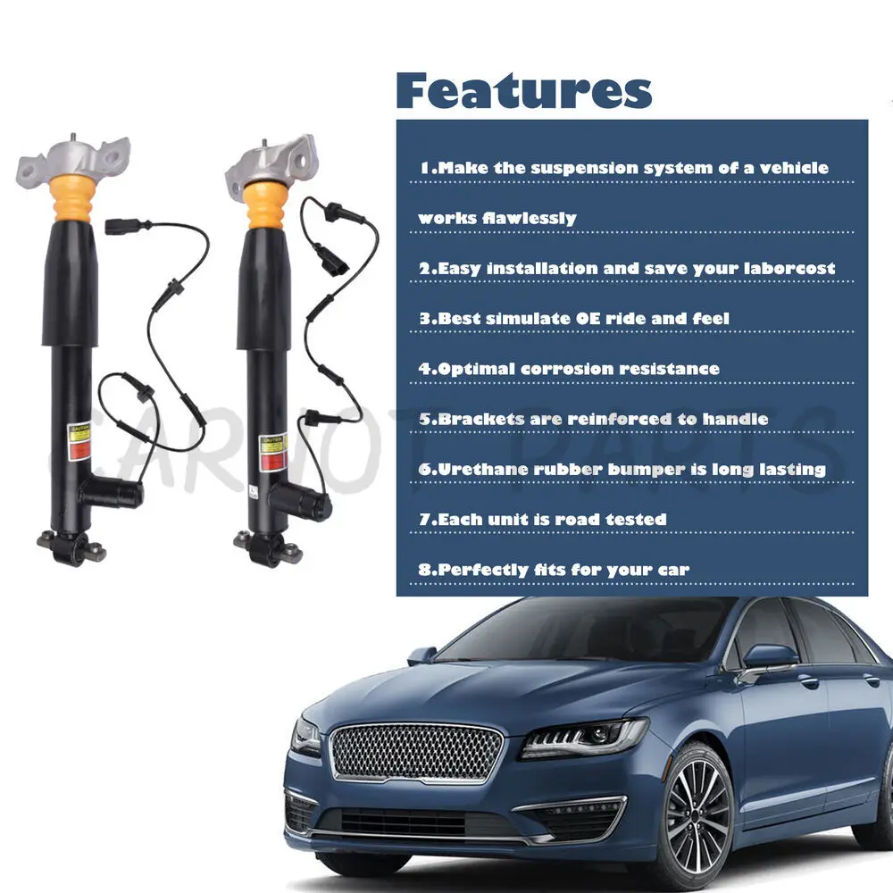 Pair Front Rear Shock Struts Assys For Lincoln MKZ for Ford Fusion with Electric 2013-2017