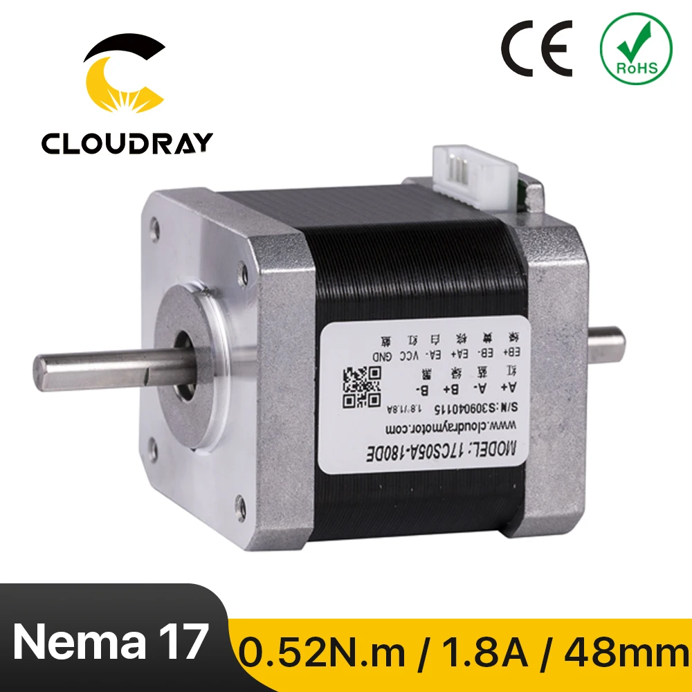 Nema17 Stepper Motor 48mm 2 Phase 52Ncm 1.8A Double Shaft Stepper Motor with DuPont 4-lead for 3D printer CNC XYZ