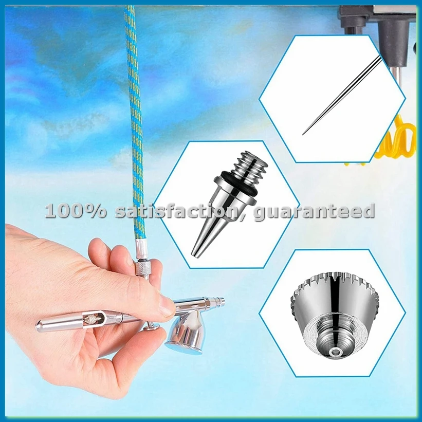 

Набор из 10 сопел для аэрографа с иглами, колпачками и ключом, запасные части для аэрографов и распылителей - ABFB