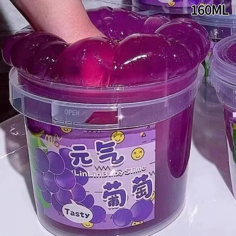 Crystal Slime Expands Bouncing Mud Liquid Slime Large Bucket Bubble Squishy Fidget Stress-Relieving Anxiety Squishy Slime 슬라임