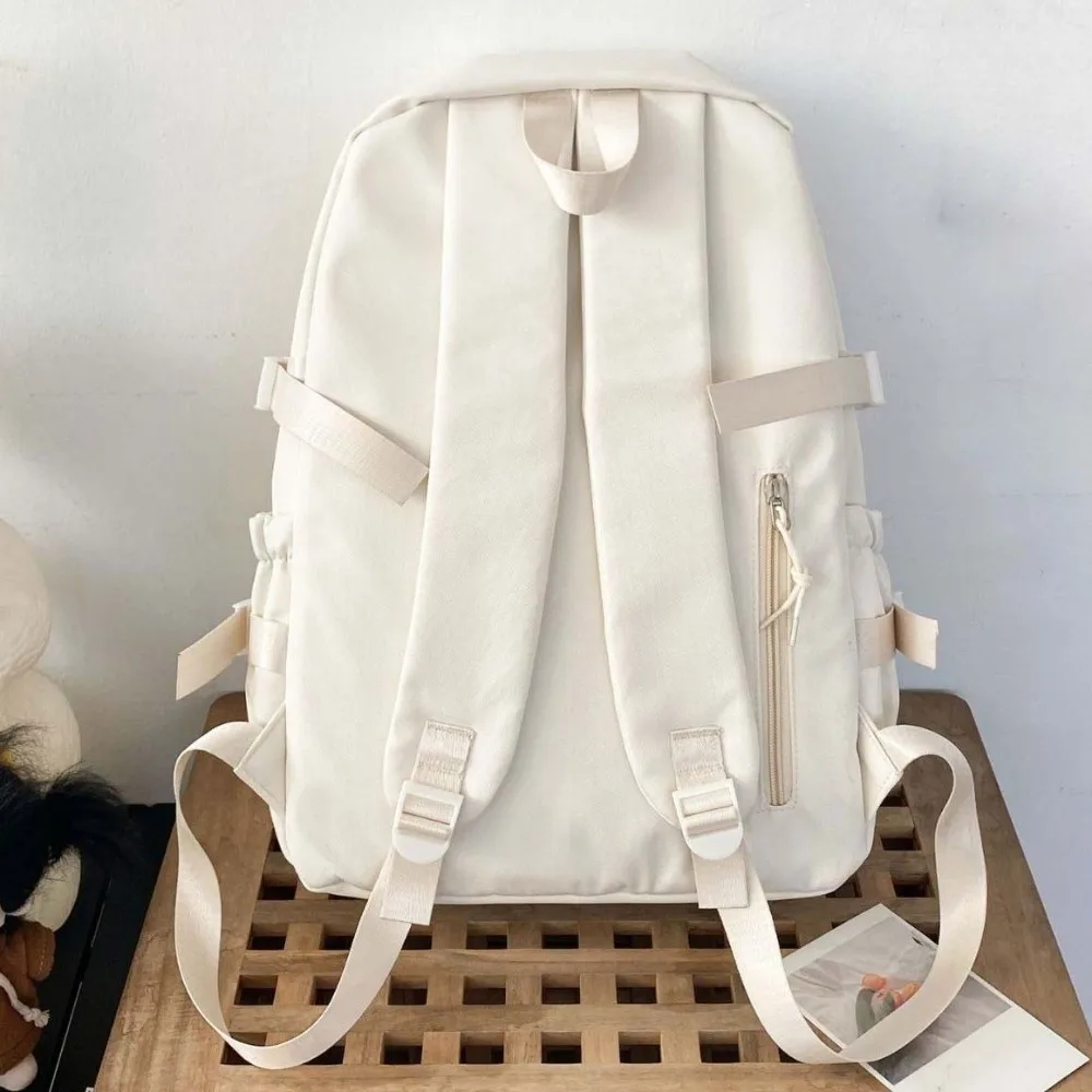 

Solid Color Nylon Ita Backpack Durable Transparent Students School Bag Scratch Prevention Polyester Large Capacity Daypack
