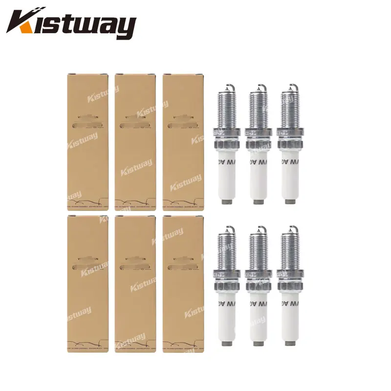 6PCS Good quality Spark Plugs Kit For Audi 2005-2011 C6 A6 S6 A7 A8 S8 V6 06E905611 101905631A 101905621C