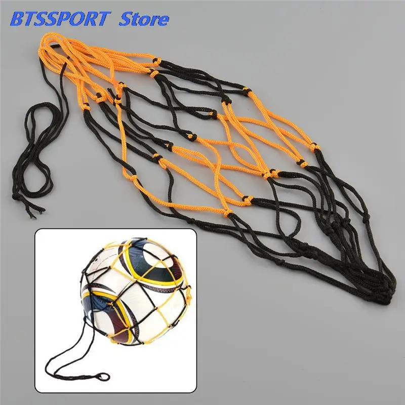 Nylon Net Bag Ball Carry Mesh for Volleyball Basketball Football Soccer Multi Sport Game Outdoor Durable Standard Black&Yellow