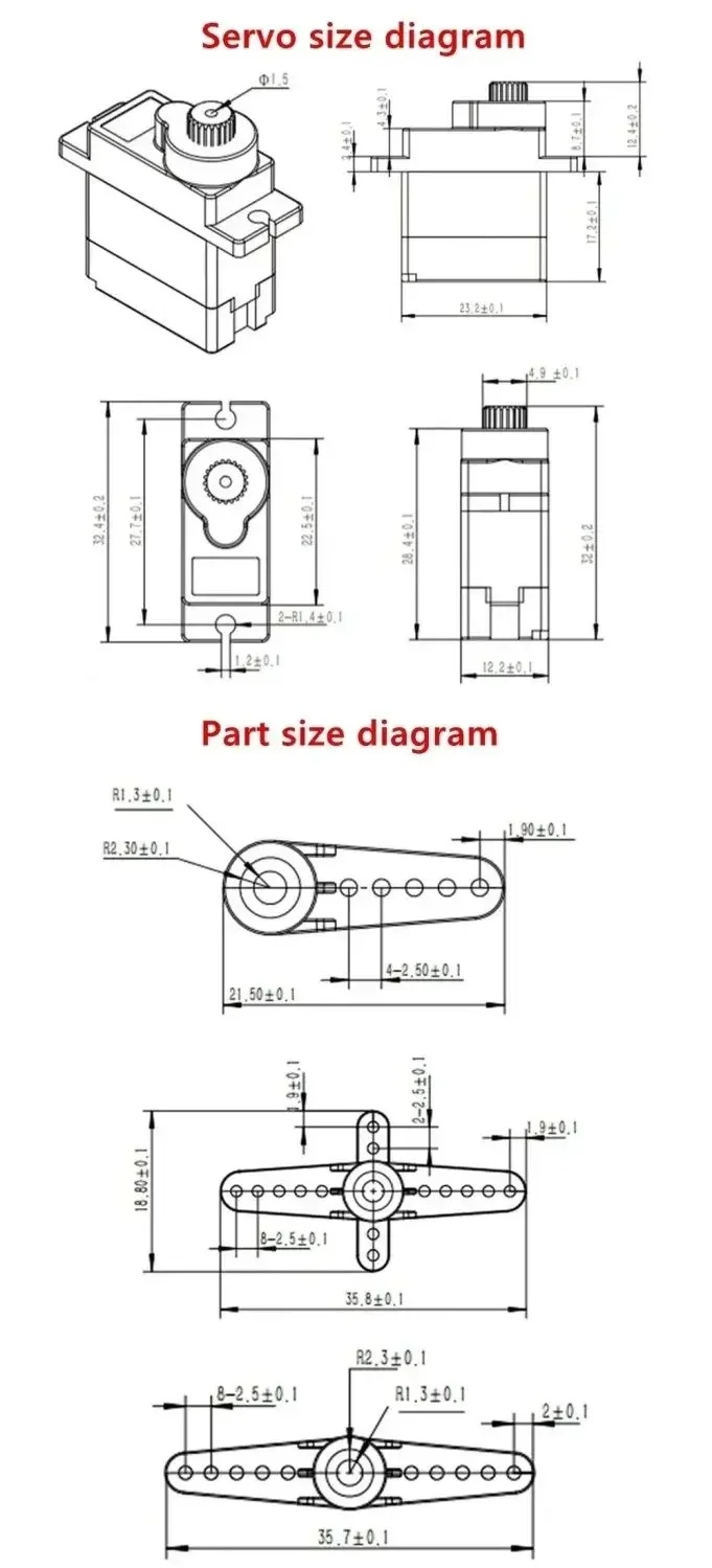 เซอร์โวมอเตอร์พลาสติก SG90 5/10/20 ชิ้น 180-360 องศา เหมาะสำหรับยานพาหนะ เฮลิคอปเตอร์ รถยนต์ รถบรรทุก รถบักกี้ หุ่นยนต์ เครื่องบิน