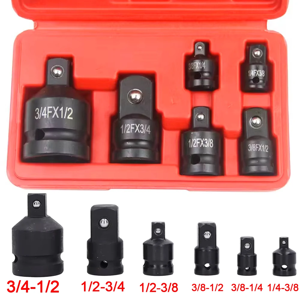 Professionele 4/6/8/10 Impact Dopsleutel Adapter Set 1/4 3/8 1/2 3/4 Inch Vierkante Drive Adapter Reducer Spanner Tool ﻿ met koffer - afbeelding 1