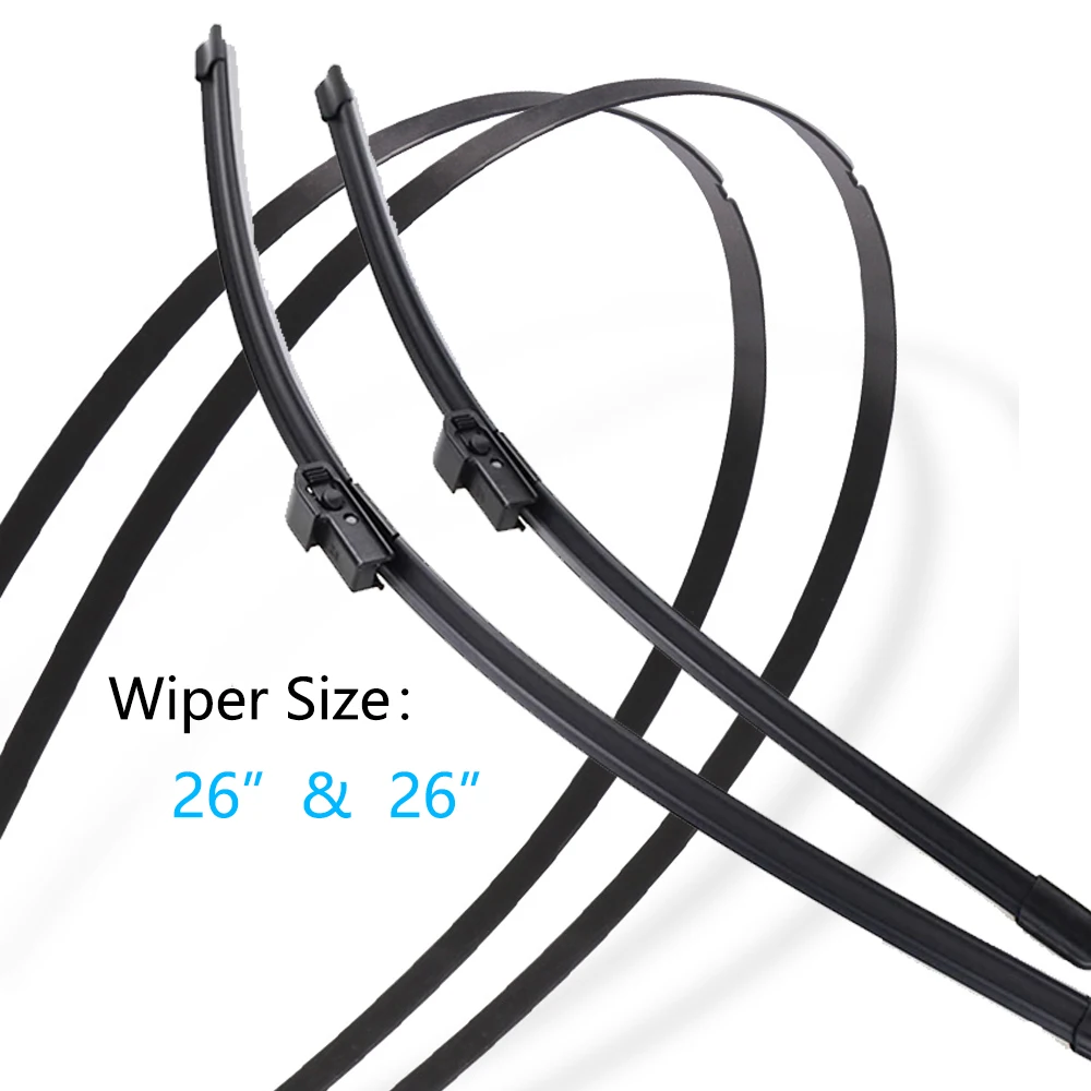 For Land Range Rover L322 Vogue HSE 2001~2012 Front Wiper Blades Window Brushes Boneless Frameless Rubber Auto Accessories Arm