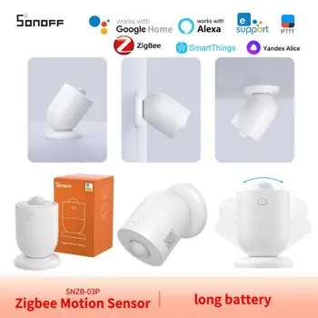 SONOFF SNZB-03P Zigbee Bewegingssensor Lichtdetectie Home Security Lange batterijduur via EWeLink Alexa Google Smartthings Hub