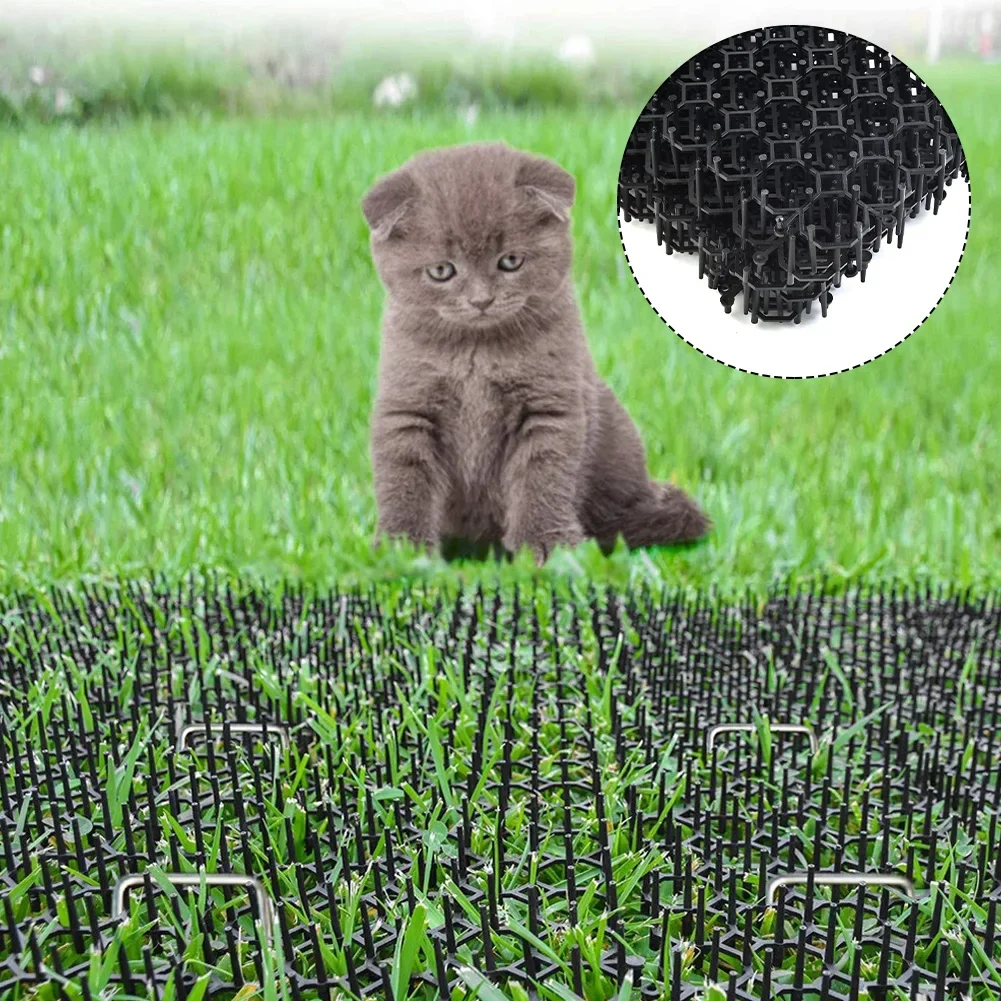 

10Pcs New Scat Mats Part Humane Solution Plastic Spikes Safe Accessory Cat Scat Mats Deterrent Mat Garden 19.29x5.51 Inch