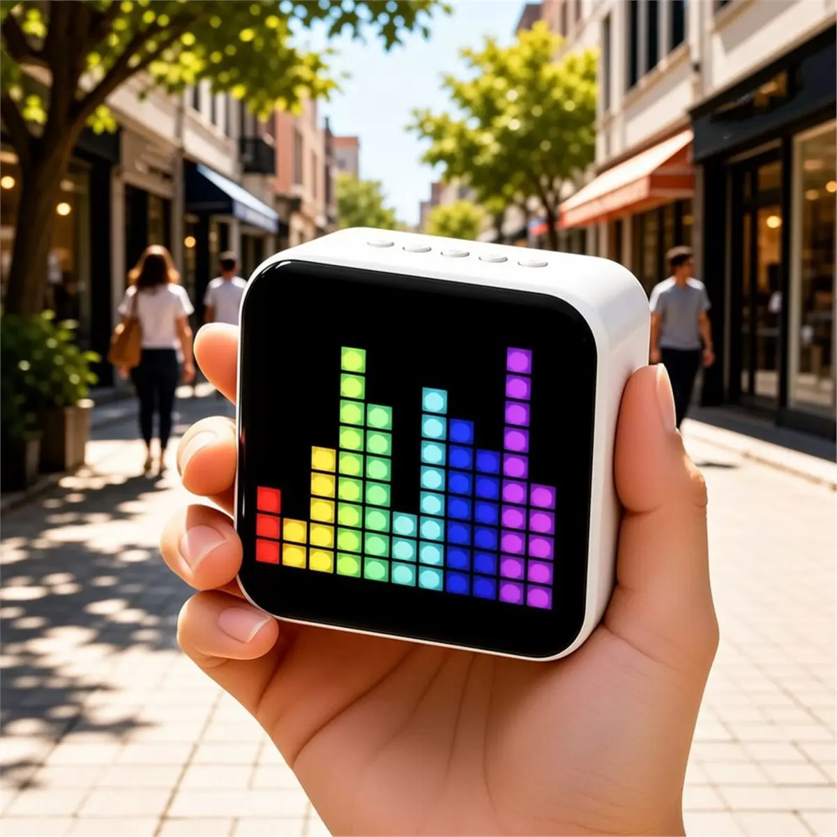 Pixel Display Speaker with Lyrics Display Bluetooth App Control Desktop Clock and E-Sports Atmosphere Room Decor