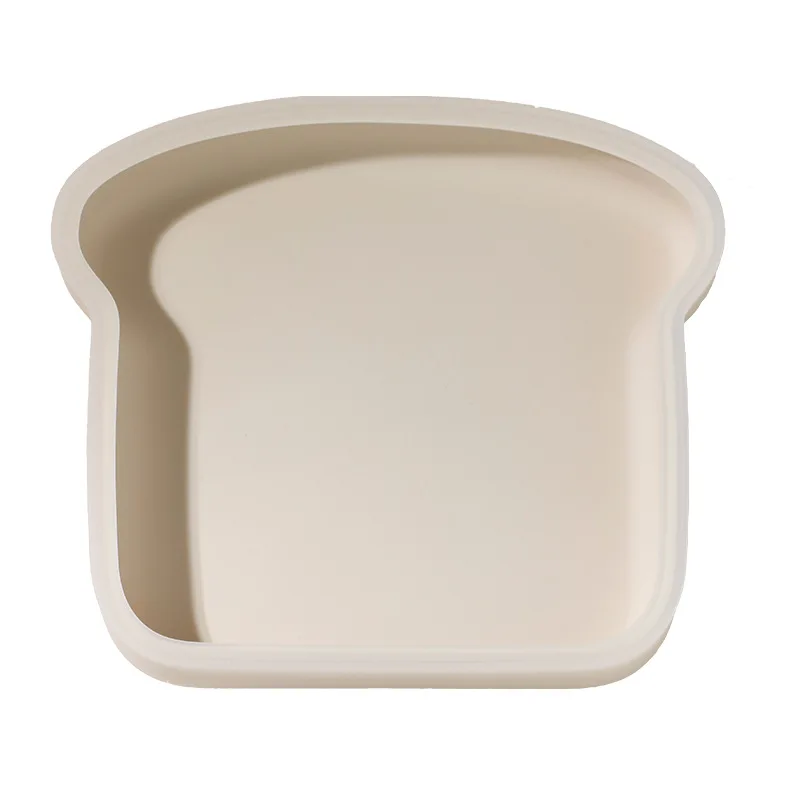 Creative Silica gel Plate Toast Shape Solid Color Flat Silica gel Tableware Breakfast Bread Vegetable Salad Fruit Plates