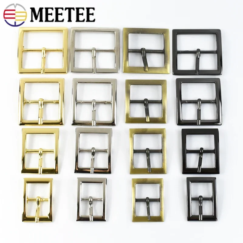 5/10Pcs Meetee 16-38mm Metal Belt Buckle Adjust Pin Buckles Bag Strap Webbing Slider Clasp Hook Leather Craft Sewing Accessories