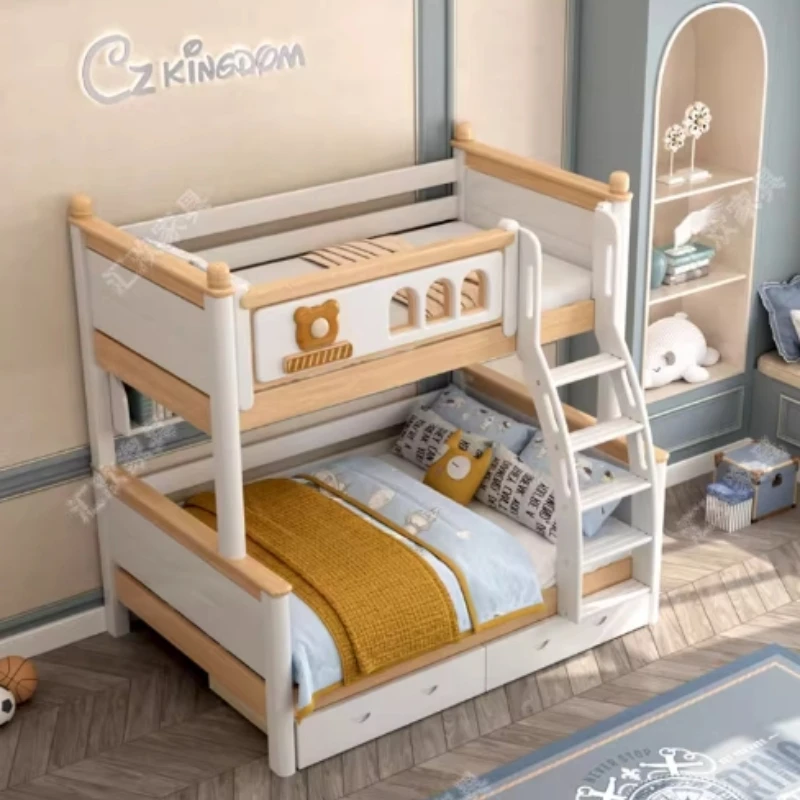 

king size loft bed queen luxury cama king drawer storage bunk bed 135x190cm Double kids bed Cama Matrimonio Bedroom Furniture