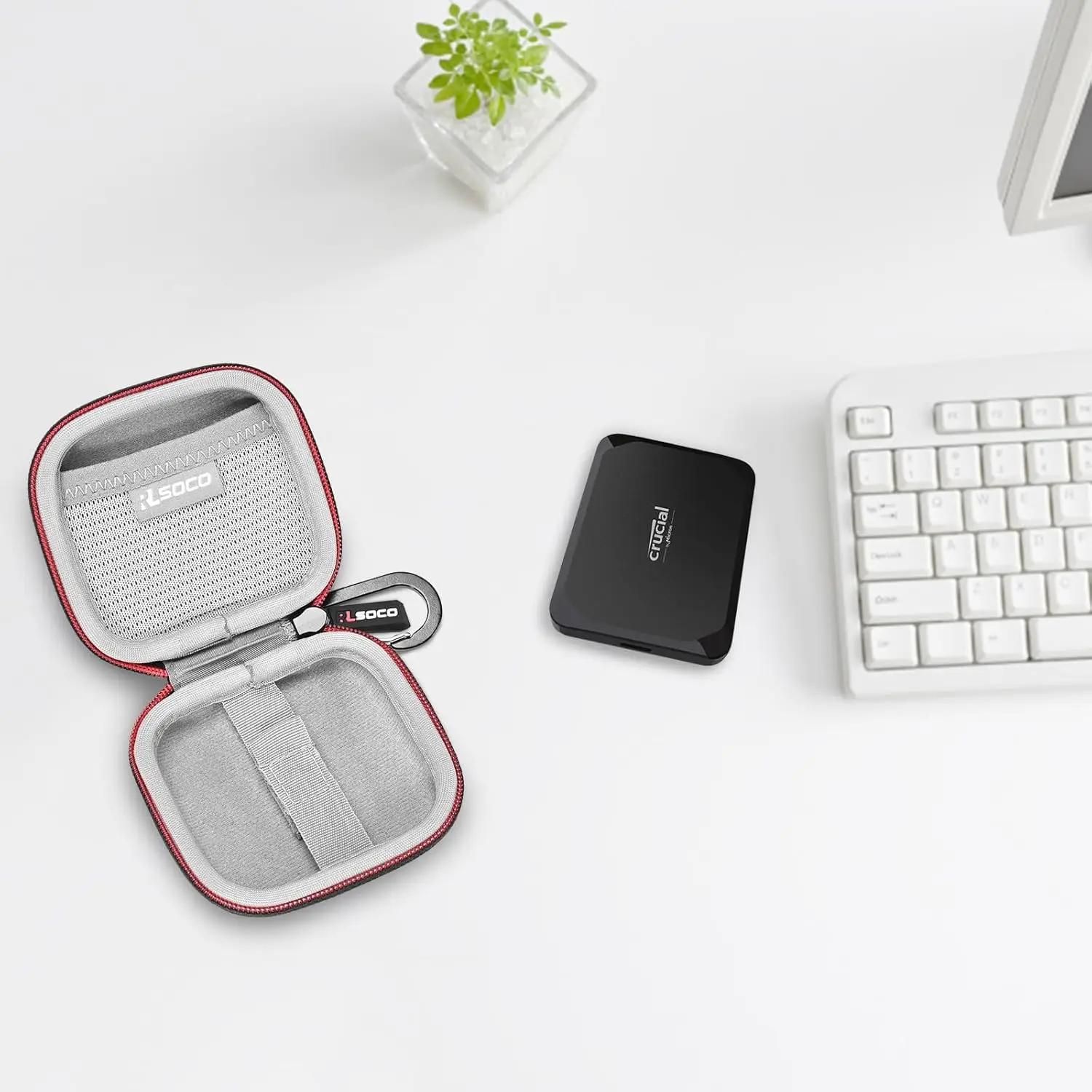 

RLSOCO Carrying Case for Crucial X10/X9/X9 Pro/X10 Pro/X6 8TB/6TB/4TB/2TB/1TB/500GB Portable SSD,External Solid State Drive (Cas