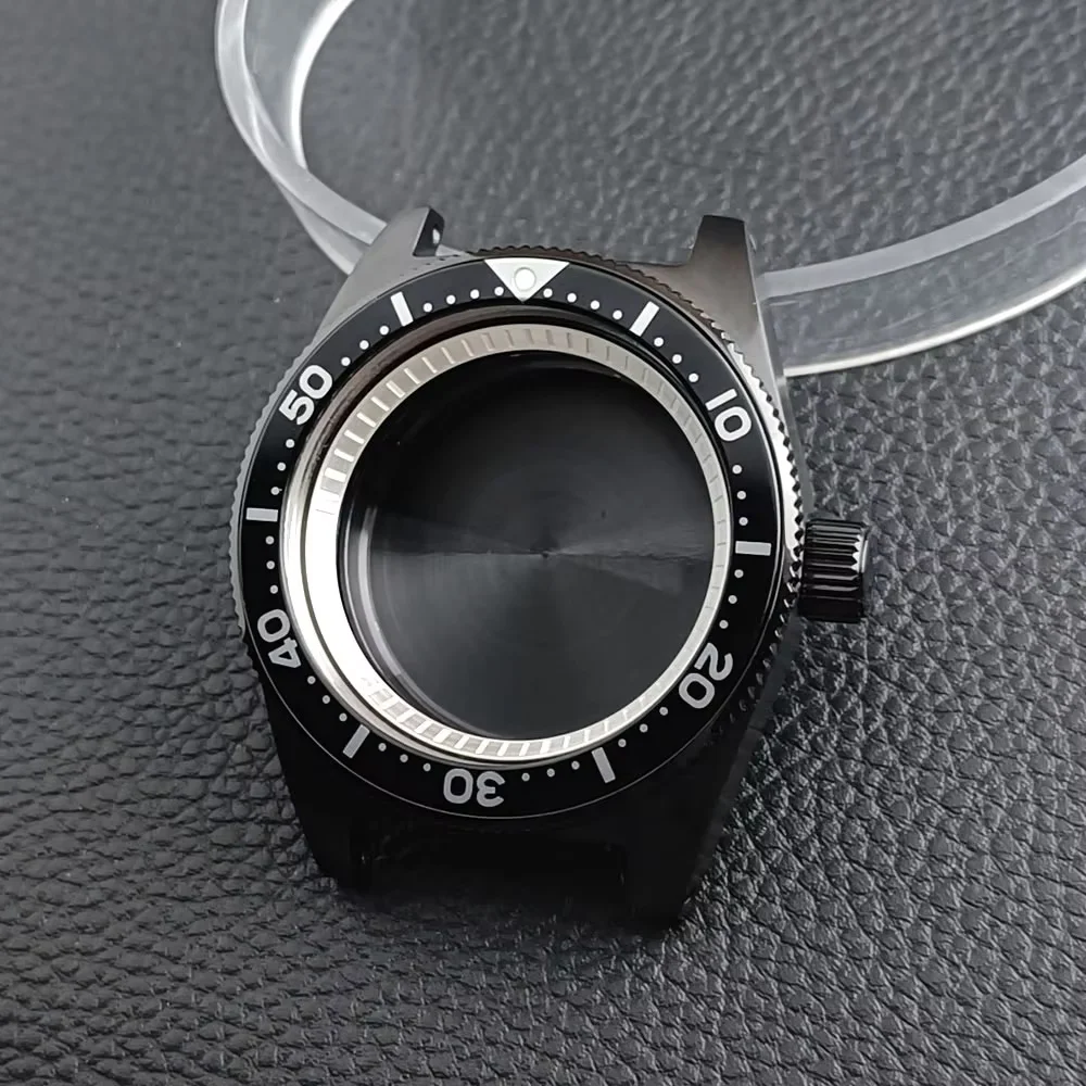 

40.5mm silvery / black steel case fit NH34 NH35 NH36 movement case Sapphire Crystal Glass case SNE case 20mm strap Wacth Box