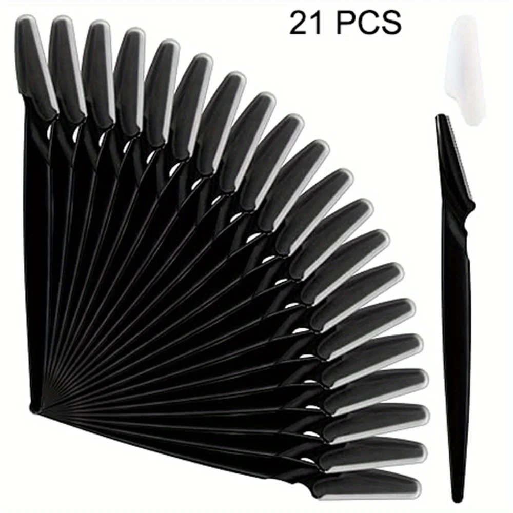 21pcs Eyebrow Razor Set for Women Facial Hair Remover Dermaplaning Tool with Precision Cover 3 Colors Face Razors