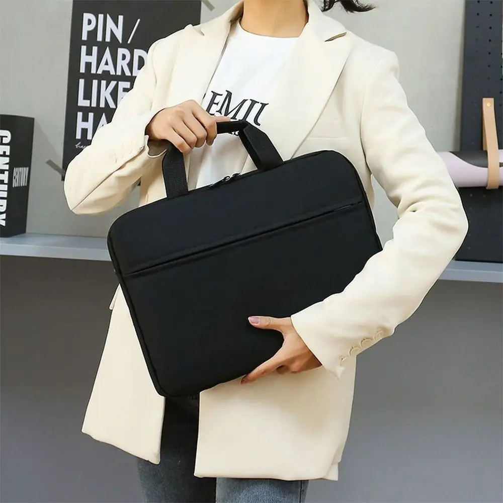 Business Style Laptop Handbag Ultra Thin Shockproof Tablet Carry Case with Handle Large Capacity Laptop Protective Pouch