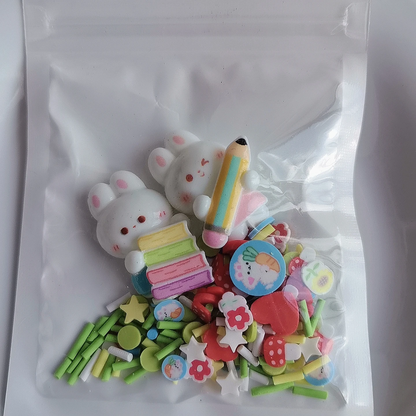 Easter Themed Cute Rabbit Flower Mushroom Clay Slices Mixed Long Candy Sprinkles for DIY Slime Filler Decor
