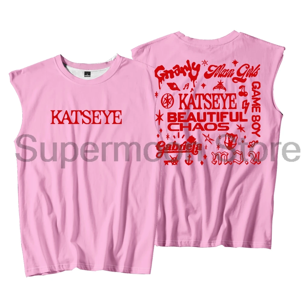 Kpop Katseye Beautiful Chaos Album Merch Tank Tops Unisex Sleeveless Vest Men Women Outdoor Streetwear Tops