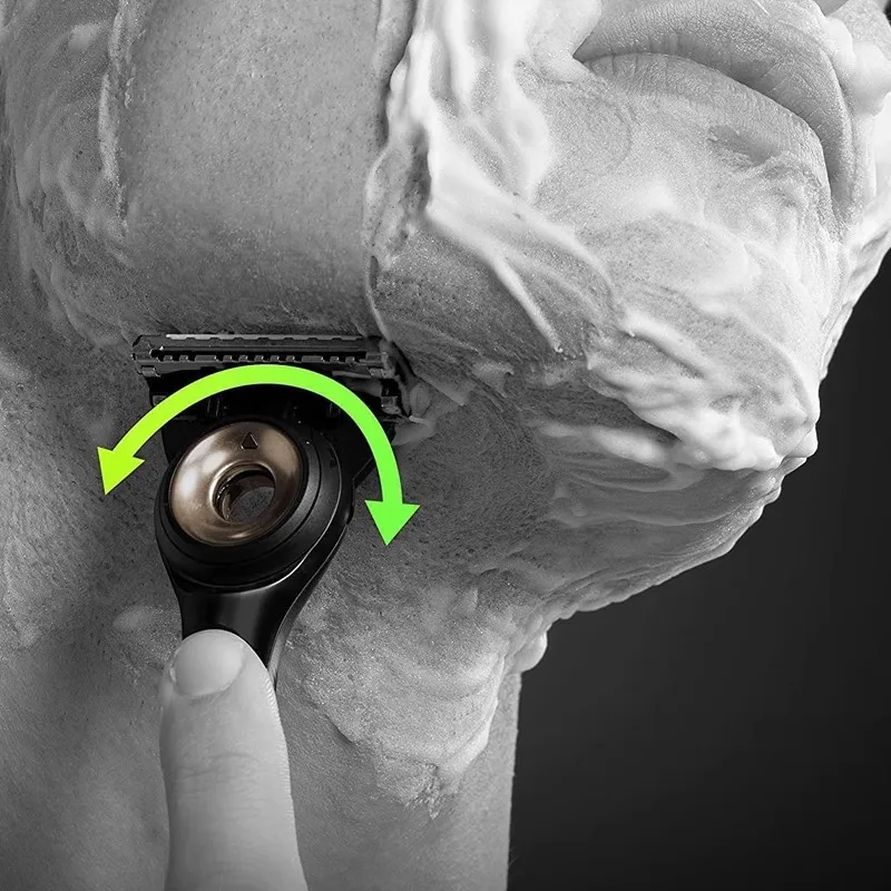 질레트 랩스 남성용 면도날 리필, 질레트 랩스 오로라 시리즈 핸들, 면도기 카트리지, 각질 제거 바 포함