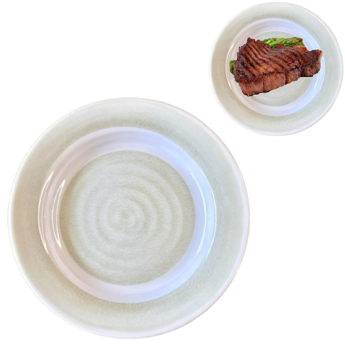 25cm Round Spiral Melamine Background Dish