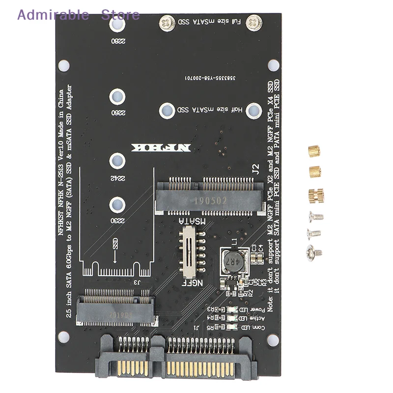 [W]M.2 NGFF MSATA SSD to SATA 3.0 Adapter 2 in 1 Converter Card for PC Laptop