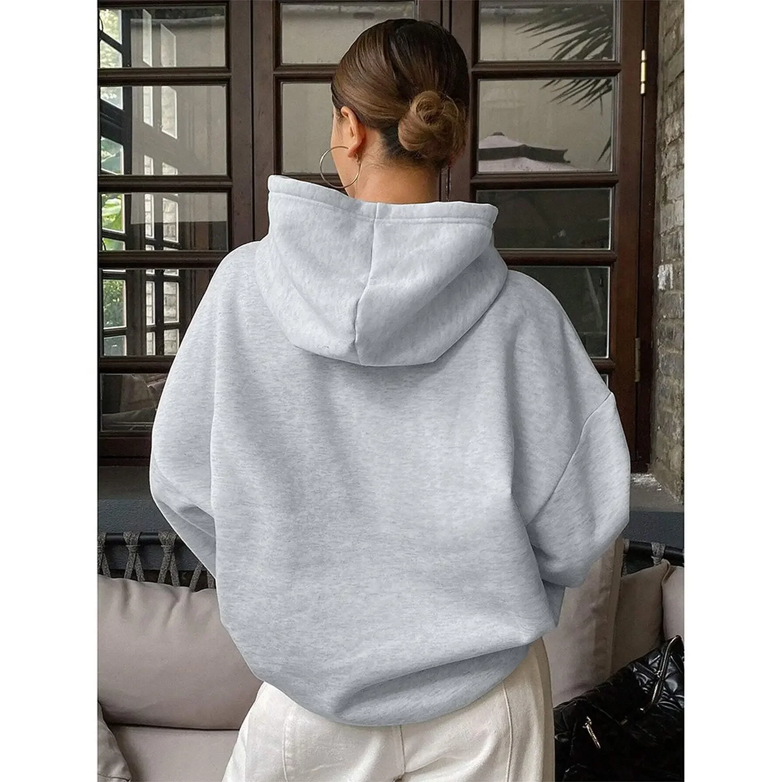 

Womens Sweater Hoodies Sweatshirts Velvet Winter Casual Printed Comfortable Long Sleeved Pullovers Autumn Woman Clothes 2025