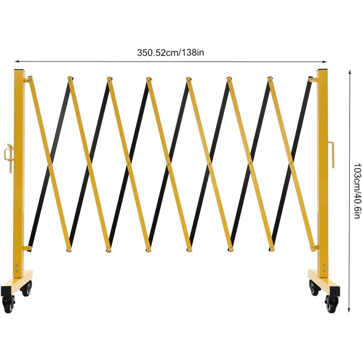 Cancello di sicurezza pieghevole, barriera di sicurezza portatile espandibile con ruote per scantinati, garage, vetrine, recinzione stradale, barricata