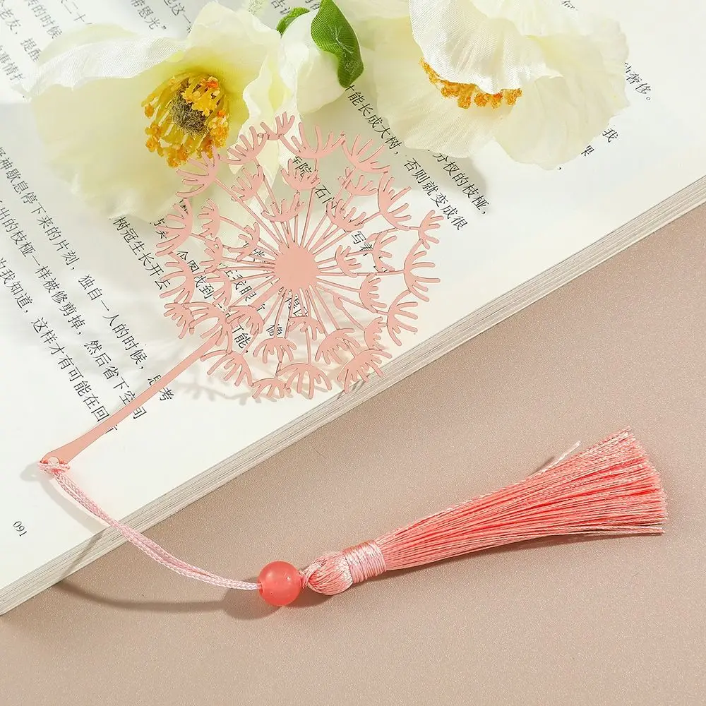 

Dandelion Flower Leaf Chinese Style Bookmark Sunflower Hollow Tassel Book Clip Reading Gift Stationery Metal Hollow Book Mark