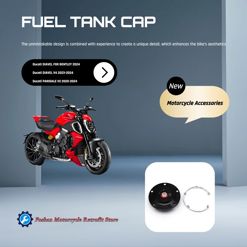

FOR Ducati DIAVEL V4 PANIGALE V2 V4 STREETFIGHTER V2 V4 Motorcycle Accessories BILLET ALUMINUM FUEL TANK CAP
