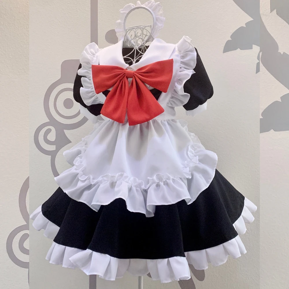 Anime Cosplay Maid fur s pour femmes, Costumes d'Halloween, Japon, Corée du Sud, Princesse, Noir, Blanc, Mignon