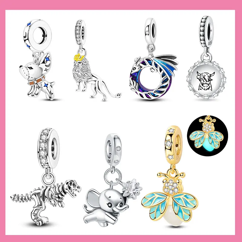 

925 Sterling Silver Charms Beads Pendant Tree of Life Dog Elephant Love Heart Charm Fit Original Bracelet DIY Women Jewelry Gift