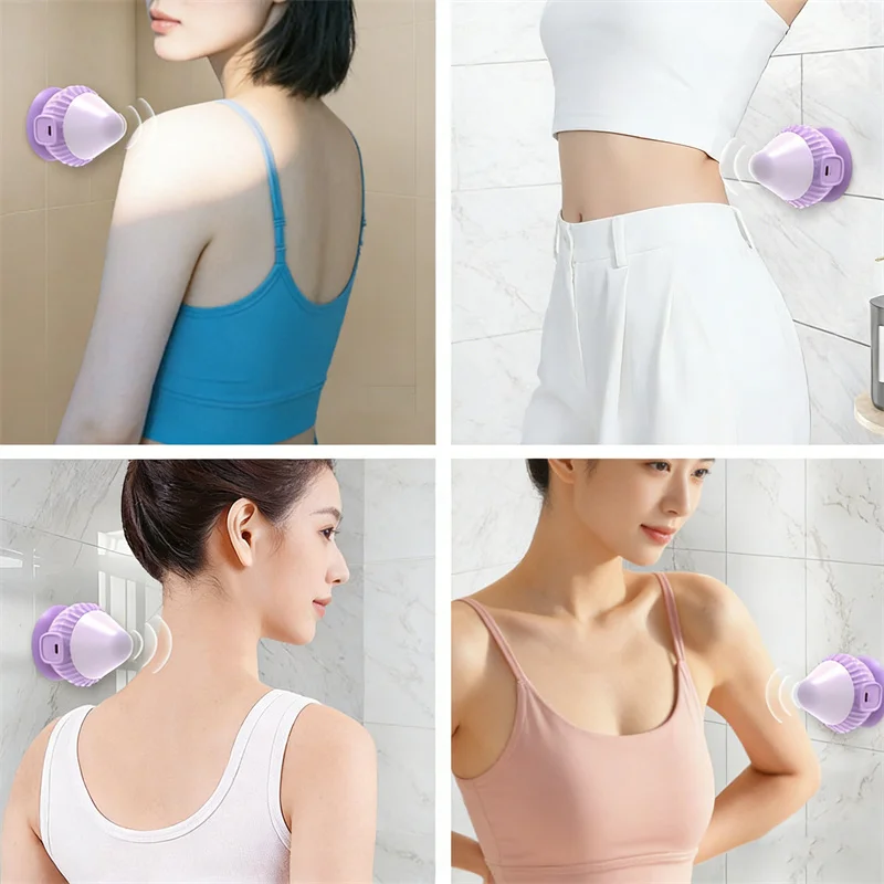 Electric Silicone Massager Ball Relaxation Muscle Mini Hands-free Suction Cup Fascia Gun Vibration Massage Relieve Fatigue view 3