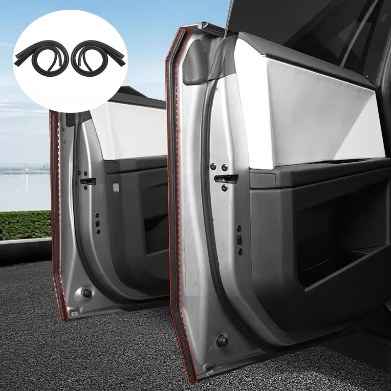 Car Door Sill Sealing Strip for Tesla Cybertruck 2024-2026 Rubber 4PCS Soundproofing Strip Door Soundproof Kit Car Accessories
