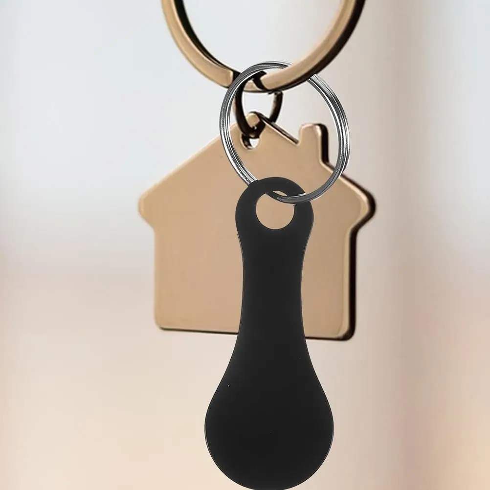 

2 Pcs Trolley Token Keychain Shopping Multifunction Coin Holder Tokens Ring Black Rings Bag Pendant Charms Cart