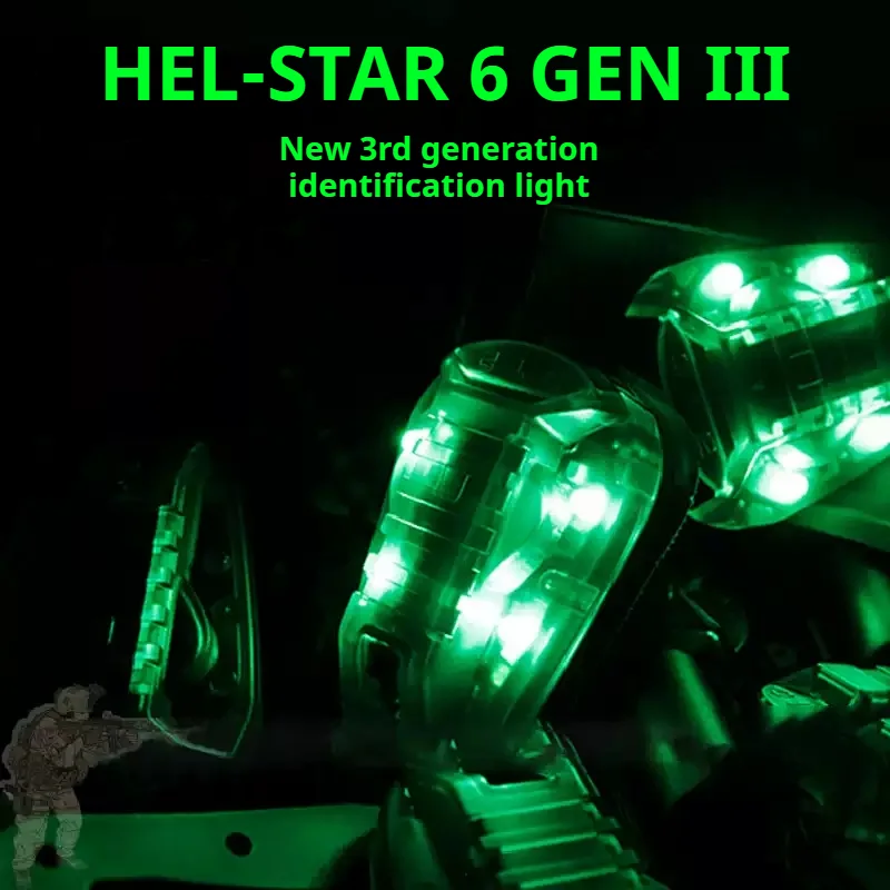 HEL-STAR 6 3rd Generation Ladybug Light Teammate Survival Identification Light Signal Waterproof Helmet Light IP67 Waterproof